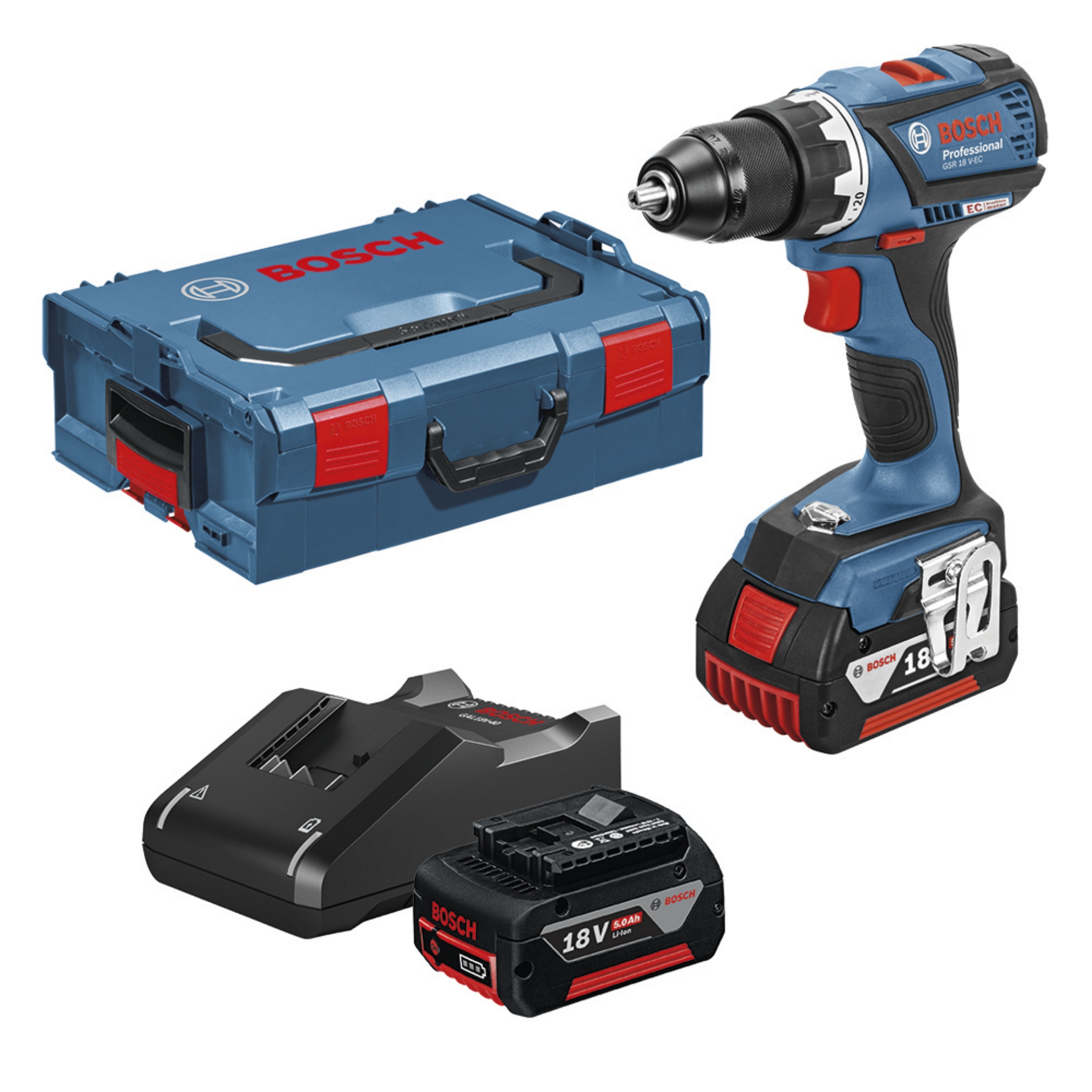 Bilde av Drill Gsr 18vec Med 2 Stk 5,0ah Batterier Og Lader Gal 1840cv I L-Boxx
