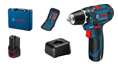 BOSCH DRILL GSR 12V-15 M/2 X 2.0 AH + SKRUBITSSETT