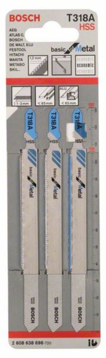 BOSCH STIKKSAGBLAD 132MM HSS T318A 3PK