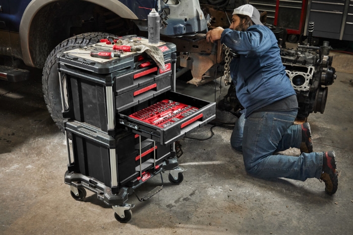 MILWAUKEE KOFFERT MED 3 SKUFFER PACKOUT