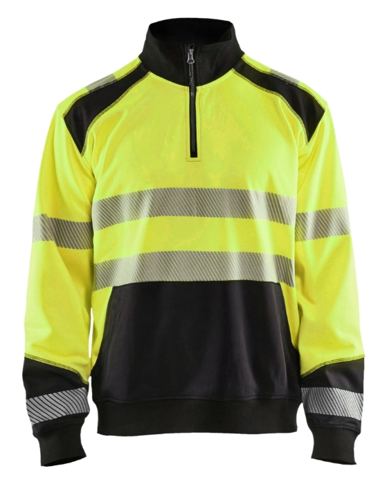 BLÅKLÄDER GENSER M/ZIP HI-VIS