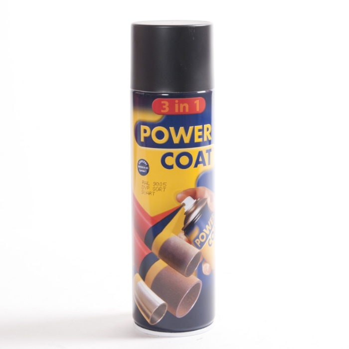 POWER COAT 3 IN 1 SPRAY 500 ML 9005 DYP SVART GLANS