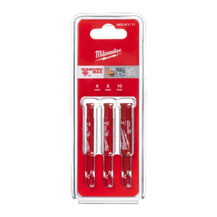 MILWAUKEE DIAMANTBORSETT 6-8-10MM 1/4" HEX
