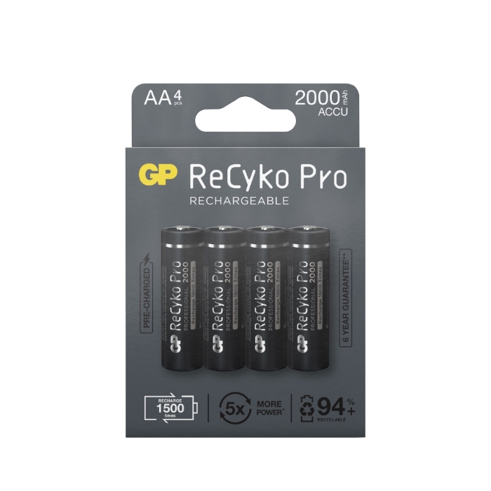 BATTERI GP RECYKO PRO AA 2000MAH 4-PK