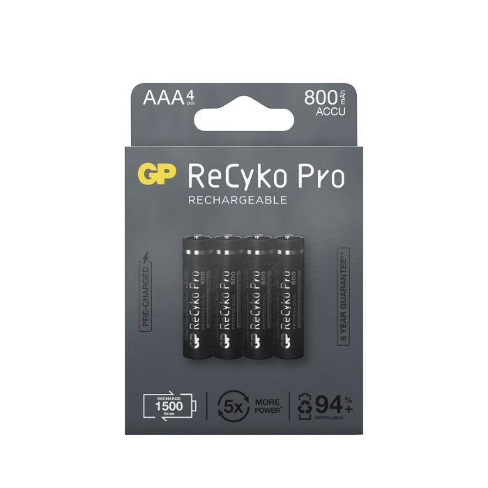 BATTERI GP RECYKO PRO AAA 800MAH 4-PK