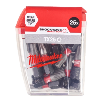 MILWAUKEE BITS SHOCKWAVE TX25 X 25MM 25 STK.