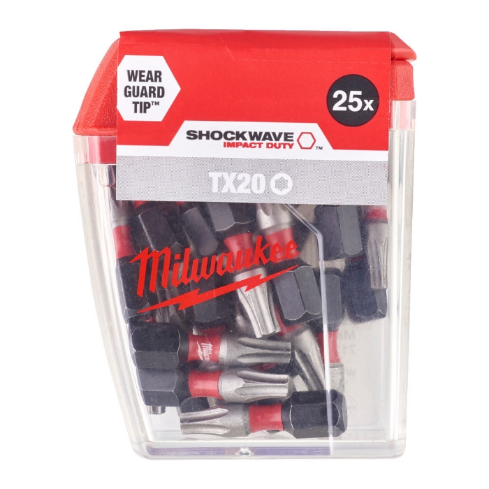 MILWAUKEE BITS SHOCKWAVE TX20 X 25MM 25STK.