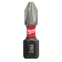 MILWAUKEE BITS SHOCKWAVE PH2 X 25MM 2 STK.