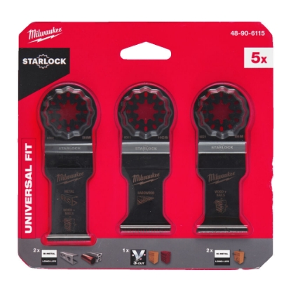 MILWAUKEE DYKKSAGBLAD SETT TRE/METALL 5 PK