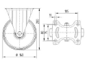 TENTE HJUL 160MM HVIT NYLON FAST PLATE 350 KG