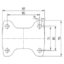 TENTE HJUL 160MM HVIT NYLON FAST PLATE 350 KG