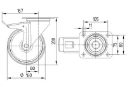 HJUL 160MM NYLON SVING M/BREMS 350 KG