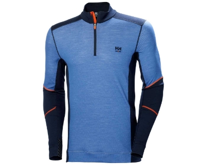 HELLY HANSEN TRØYE MERINO HALF-ZIP LIFA NAVY/LYSBLÅ