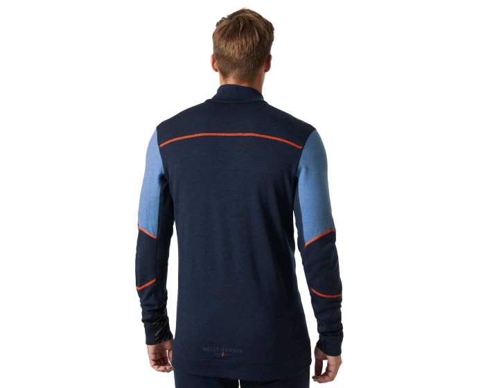 HELLY HANSEN TRØYE MERINO HALF-ZIP LIFA NAVY/LYSBLÅ