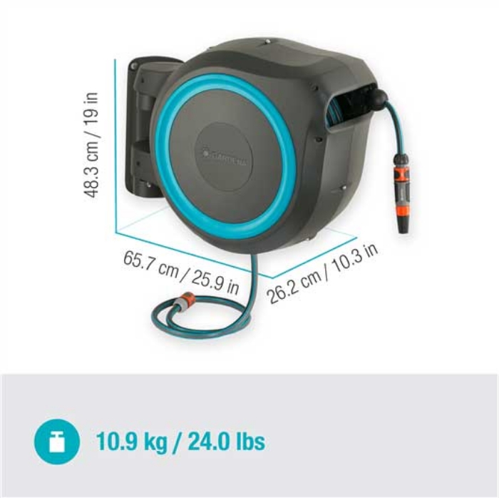 GARDENA SLANGETROMMEL ROLLUP M/L TURKIS 25M