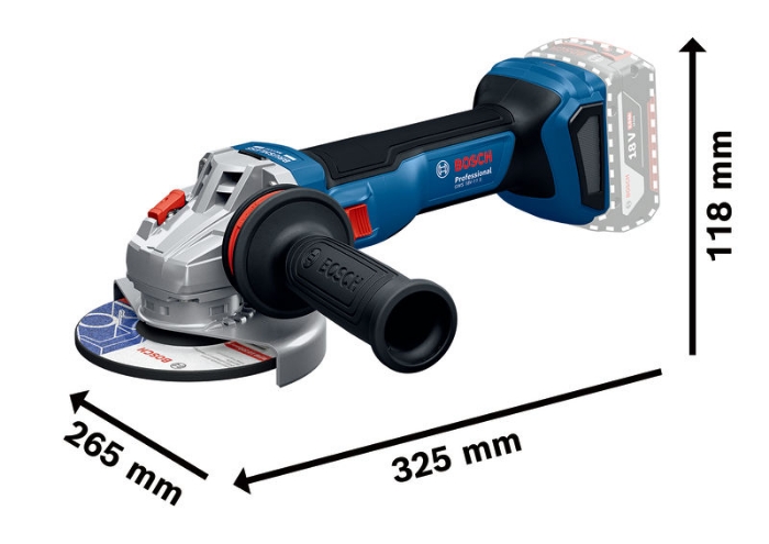 Bosch Vinkelsliper GWS18V-11 SOLO 125MM L-Boxx