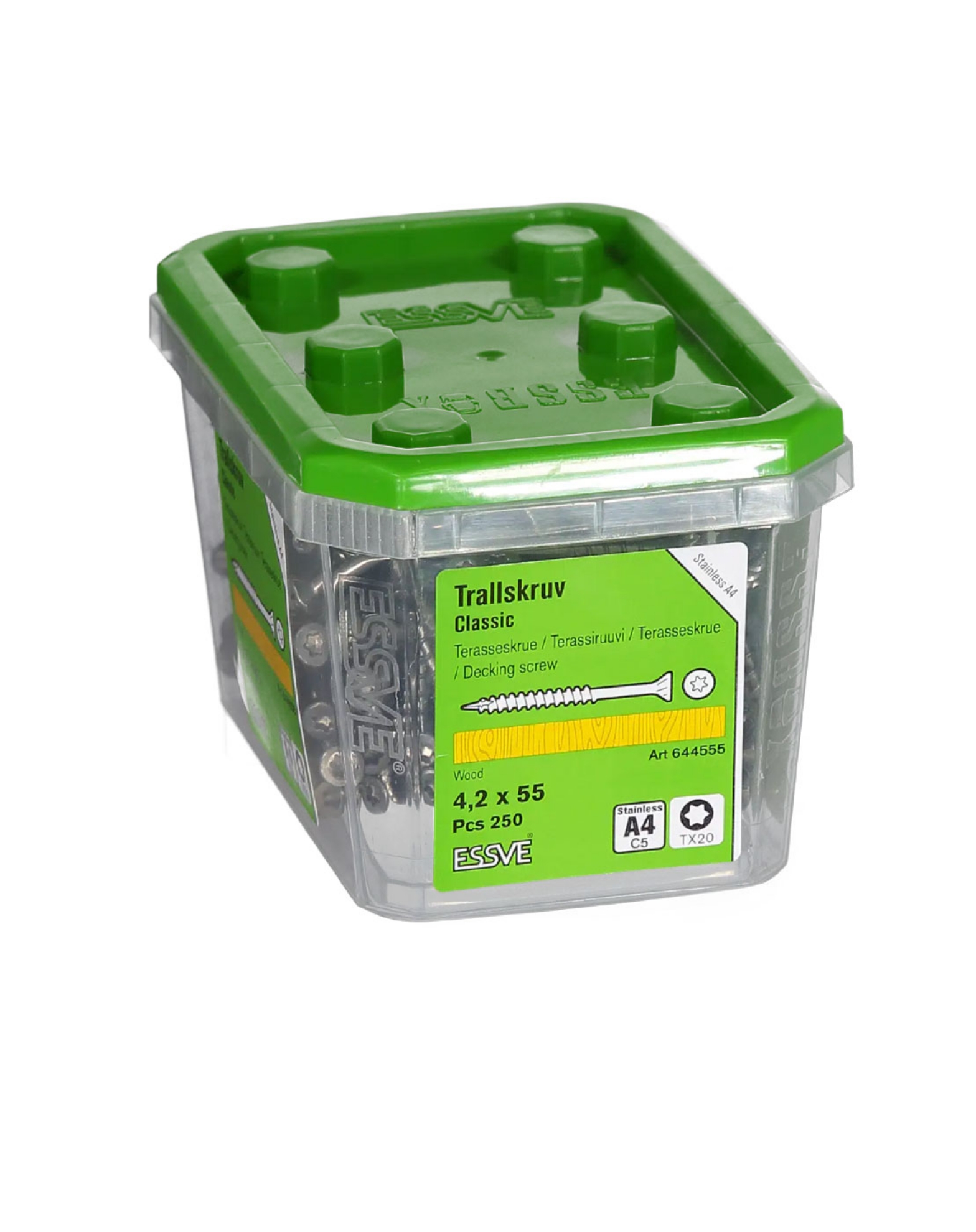 644555 Plattingskrue 4,2 mm Ø, A4, TX20 55 mm, 250-pakning