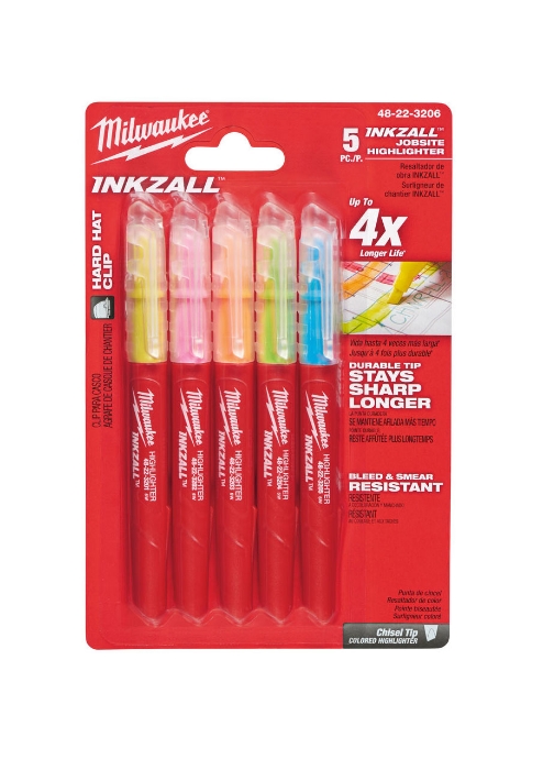 Bilde av Milwaukee Highlighter Inkzall Farget 5-Pack